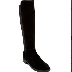 NEW Aqua College, Suede Knee High, Black Riding Boots, Waterproof 7.5